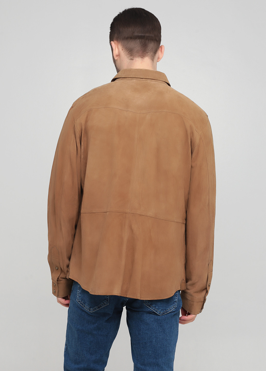 Коричневая демисезонная куртка замшевая Massimo Dutti