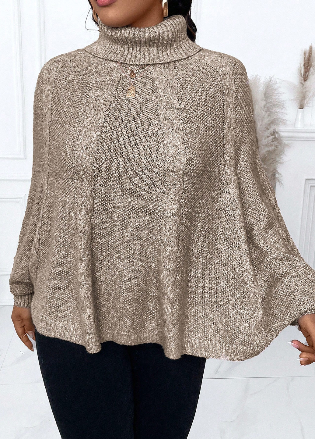 Бежевый демисезонный свитер SHEIN