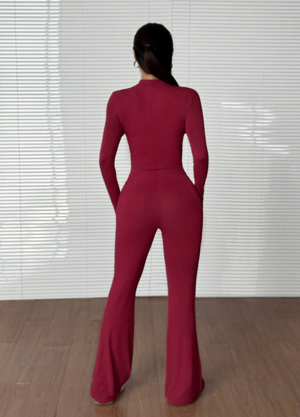 Комбинезон SHEIN комбинезон-брюки однотонный красный кэжуал вискоза