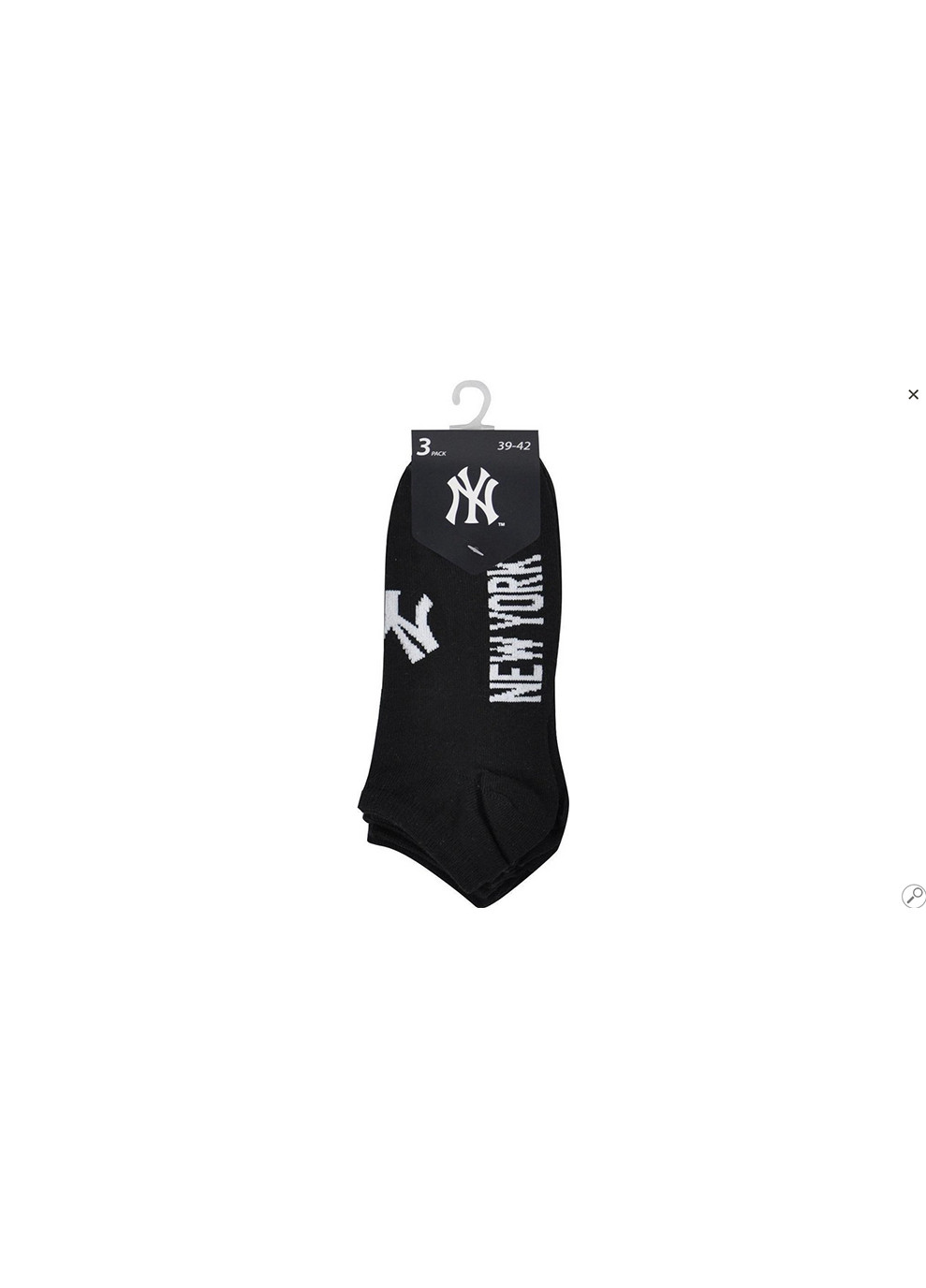 Шкарпетки Sneaker 3-pack 43-46 black 15100004-1002 New York Yankees (253684447)