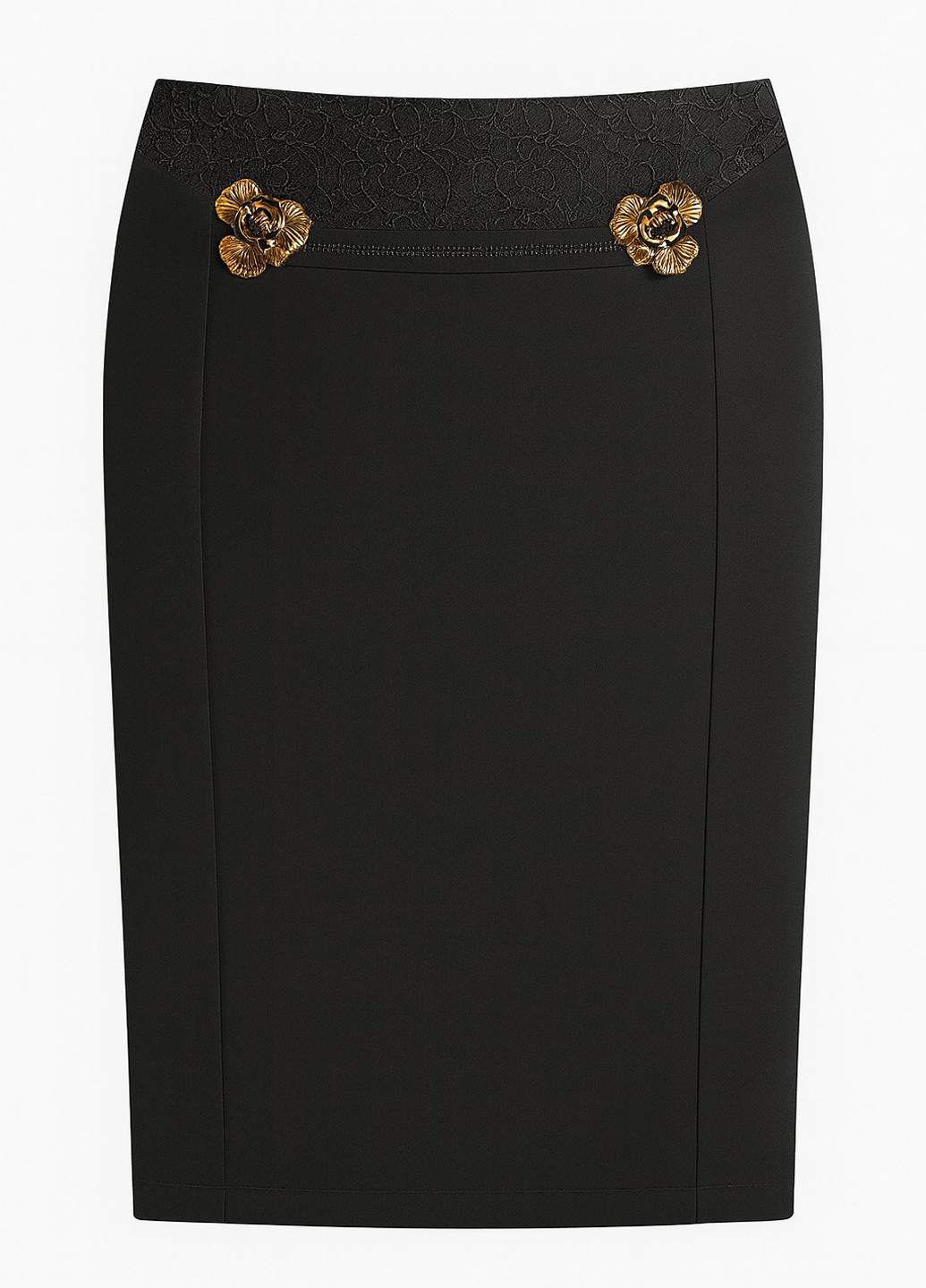 Черная кэжуал однотонная юбка Sassofono карандаш