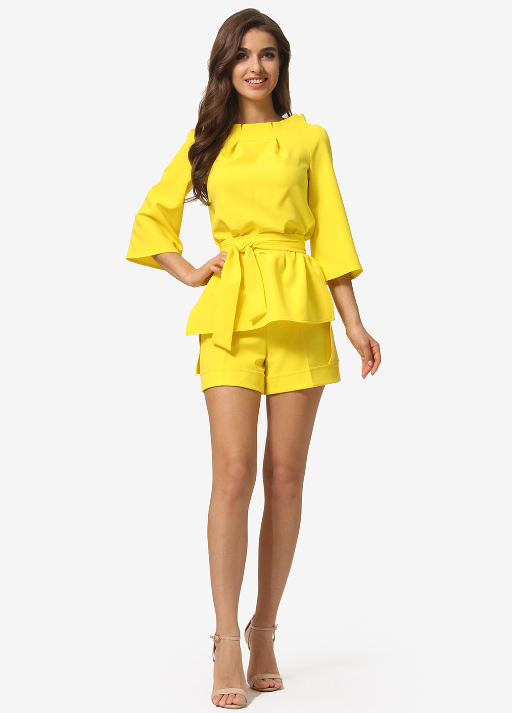 Желтый демисезонный комплект (блуза, шорты) Agata Webers