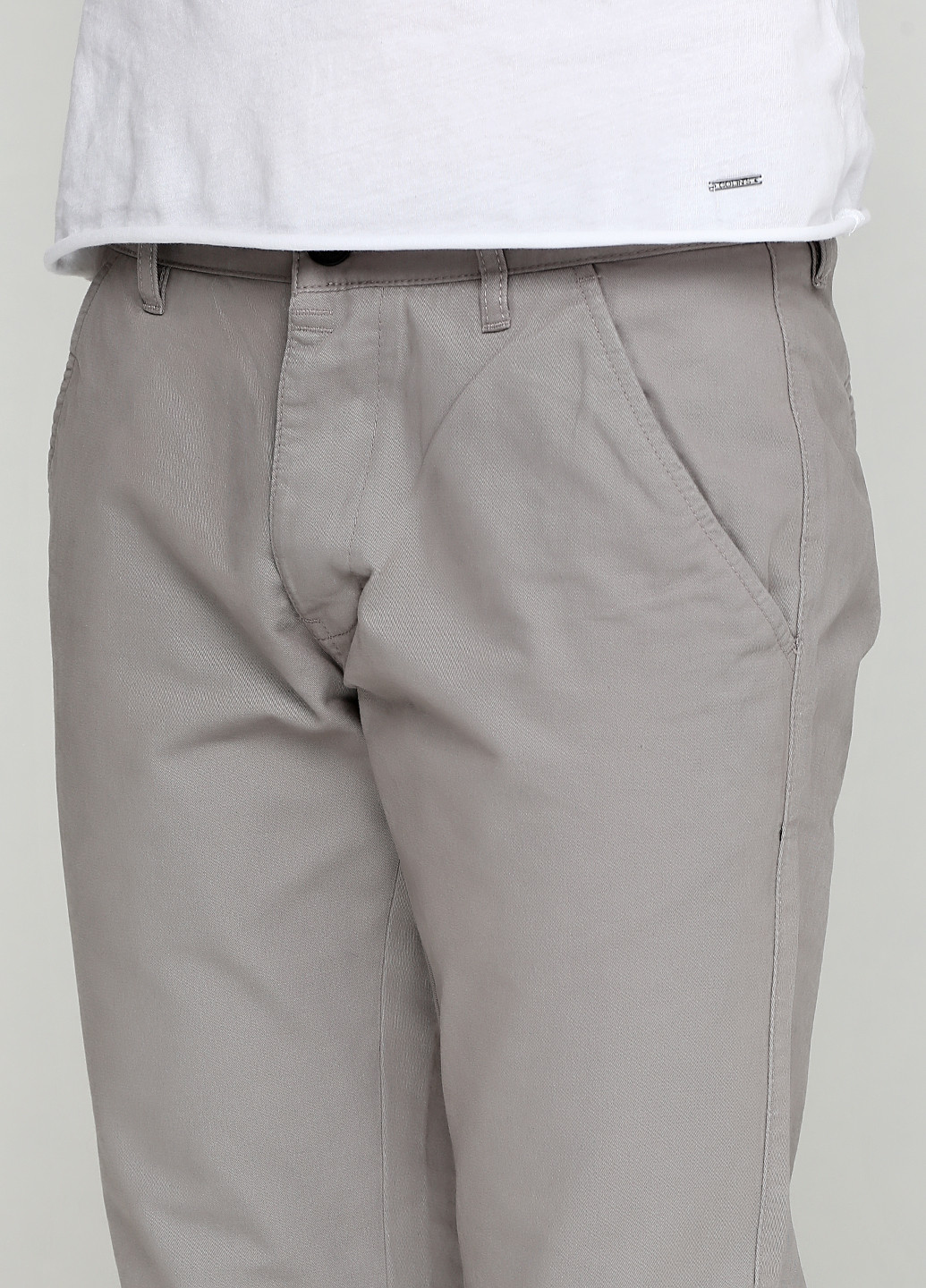 Серые кэжуал демисезонные прямые брюки Jack & Jones