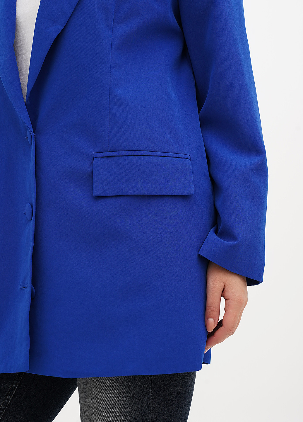 Синий женский жакет Boohoo однотонный - демисезонный