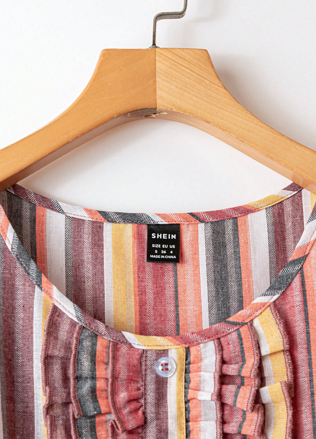 Рожево-коричнева кежуал сукня з спідницею-сонце SHEIN в смужку