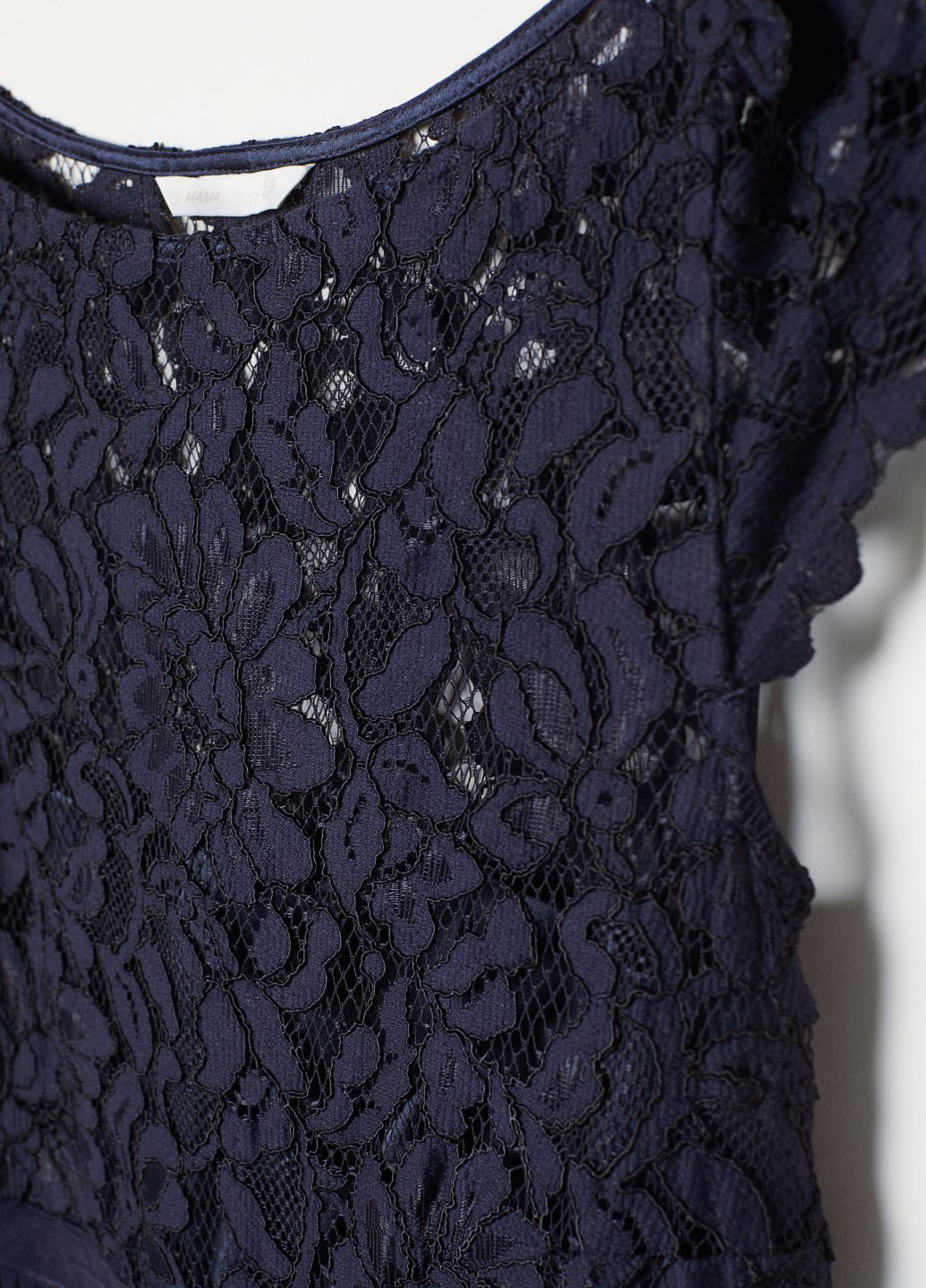Темно-синее вечернее платье а-силуэт, плиссированное H&M однотонное
