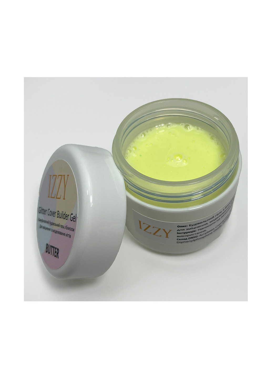 Гель для нарощування нігтів з пластівцями юкі Butter Glitter Cover Gel, 40 г Izzy (363030621)