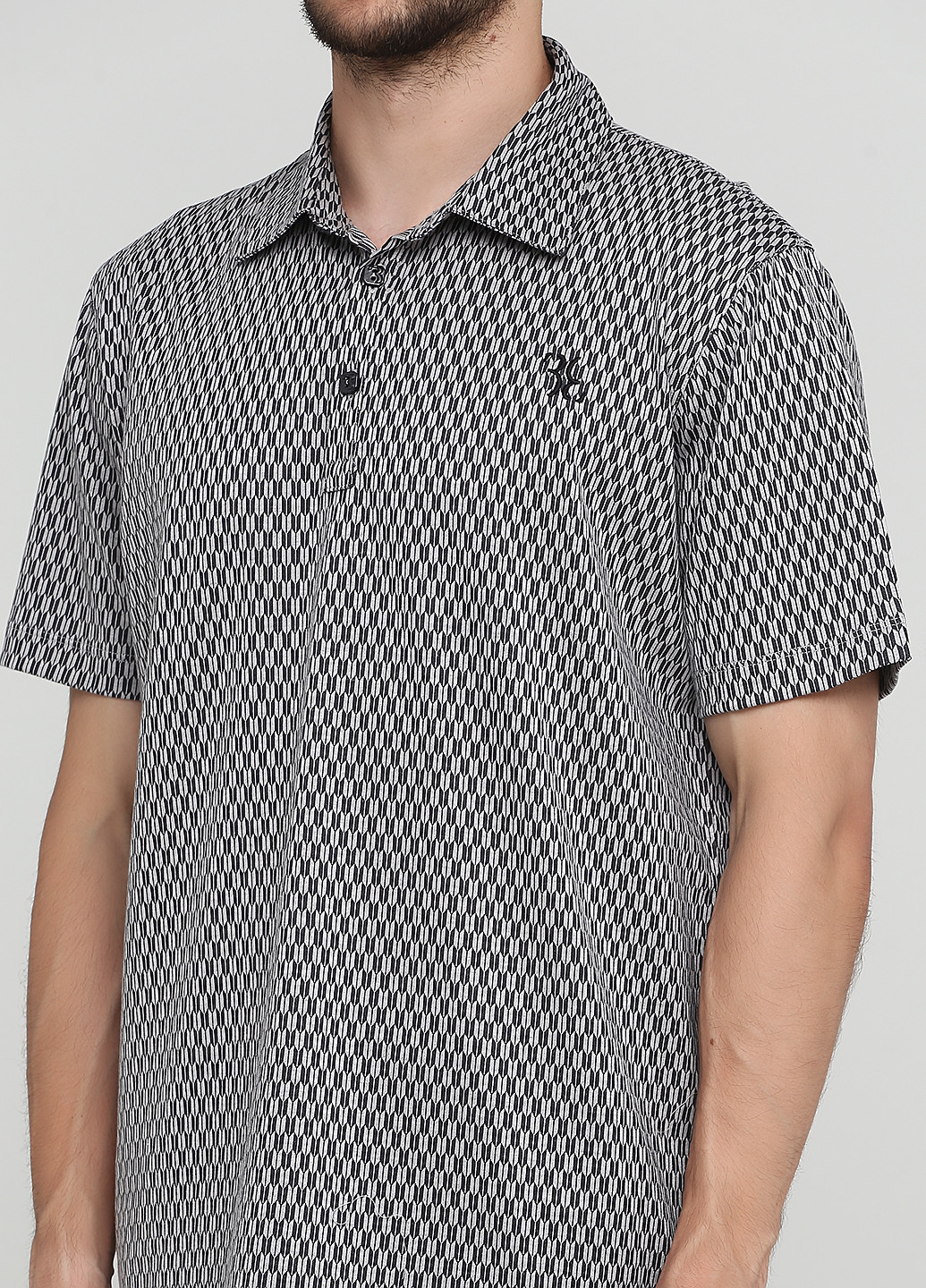 Серая футболка-поло для мужчин Billionaire с абстрактным узором