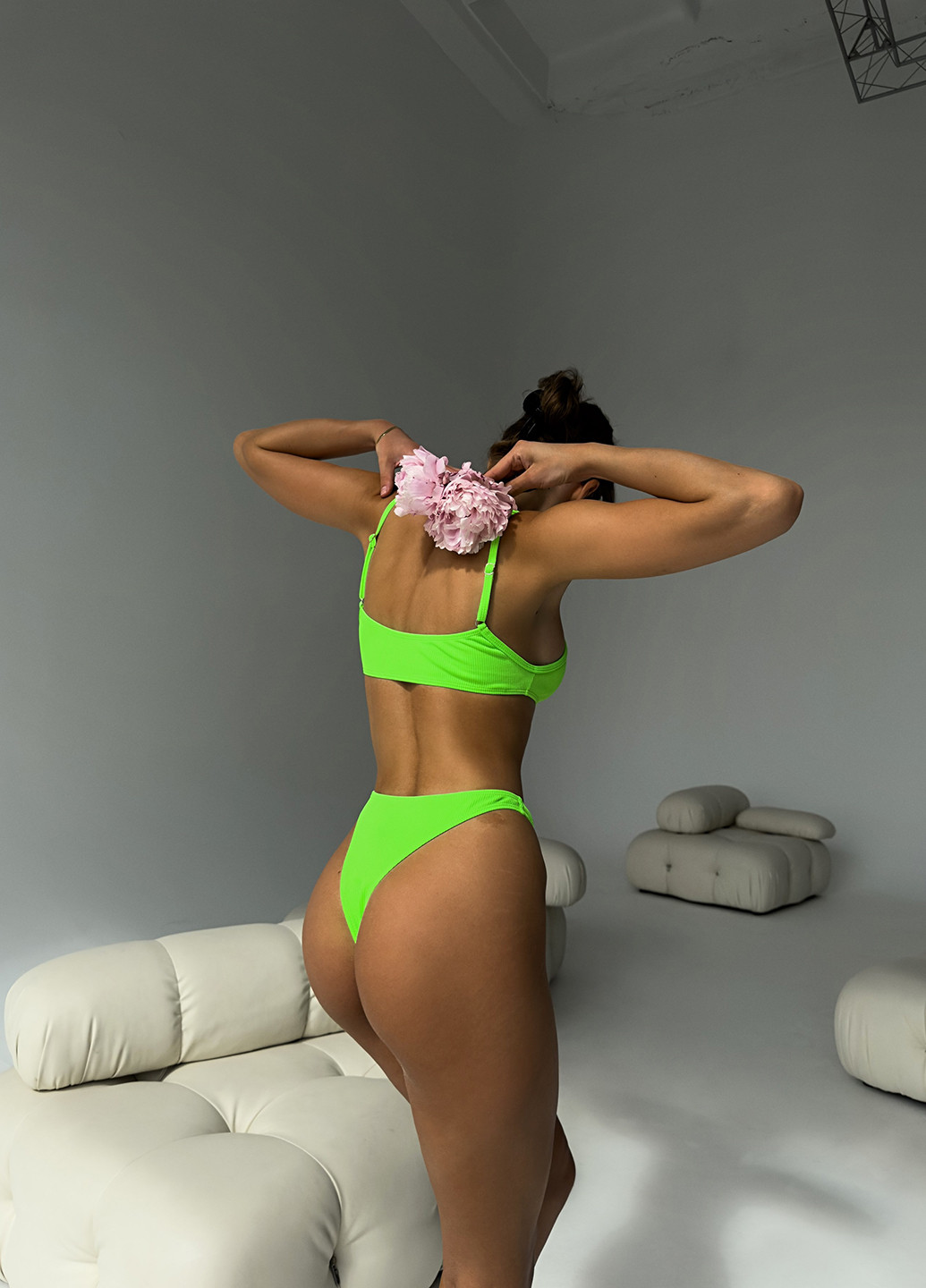 Зеленый летний купальник (лиф, трусики) топ, раздельный NOVA VEGA