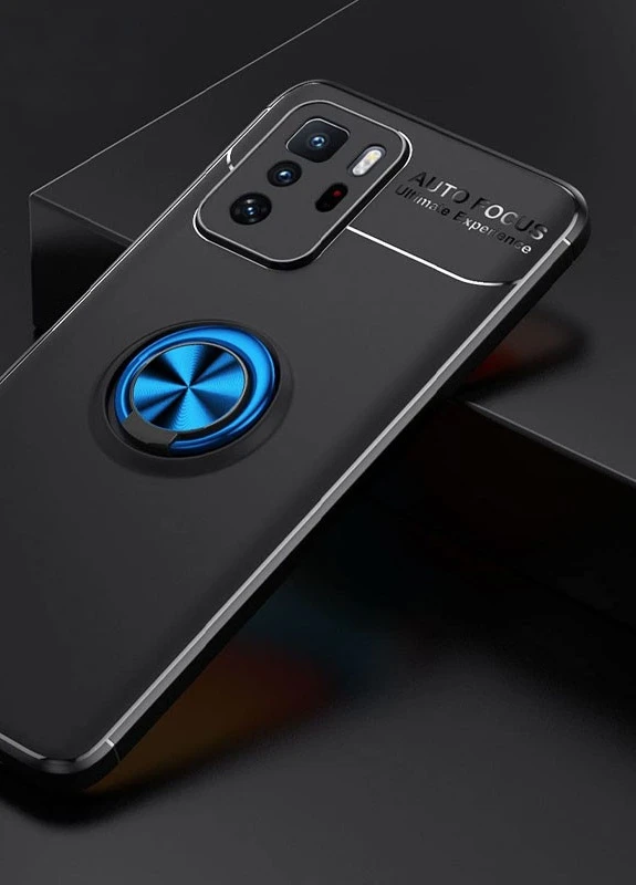 TPU чохол ColorRing під магнітний тримач (opp) для Xiaomi Redmi Note 10 5G / Poco M3 Pro Чорний / Синій Deen (237825151)