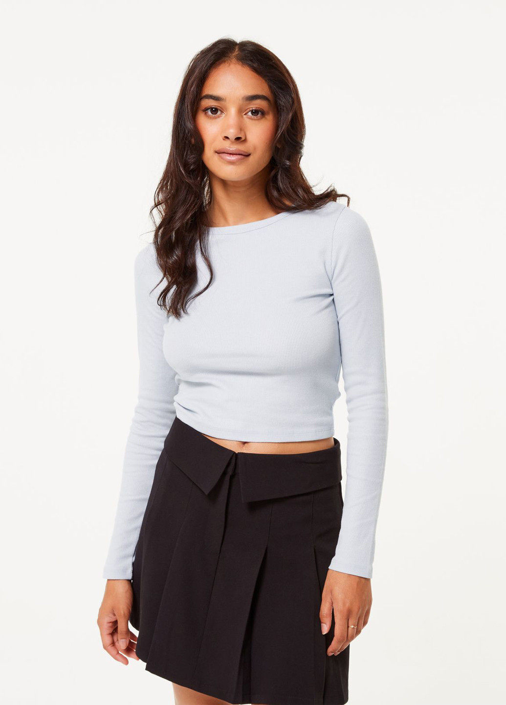 Черная кэжуал однотонная юбка Jennyfer клешированная