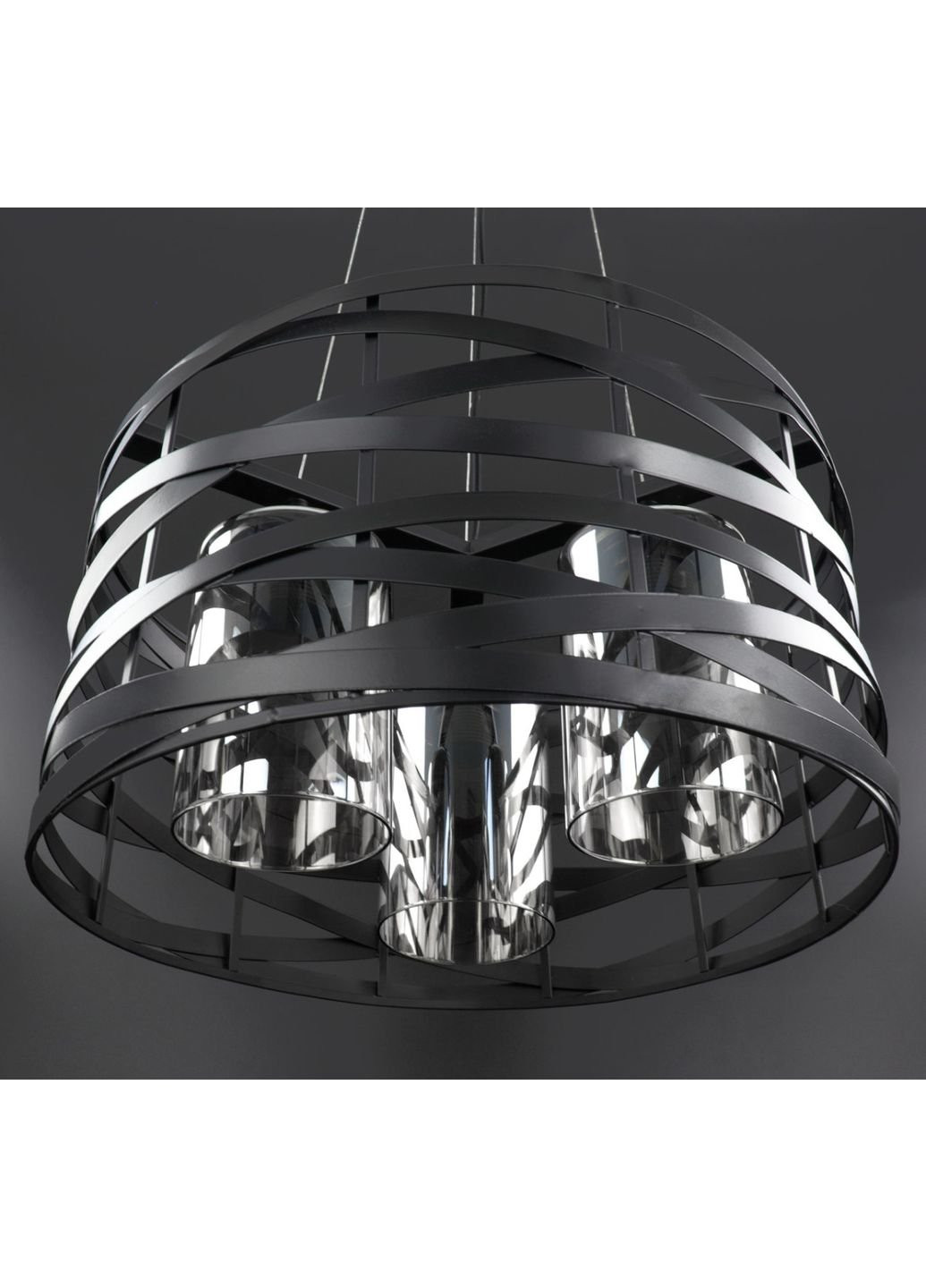 Люстра потолочная подвесная в стиле LOFT (лофт) 3222/3-gr Черный 40х40х40 см. Sunnysky (253630353)