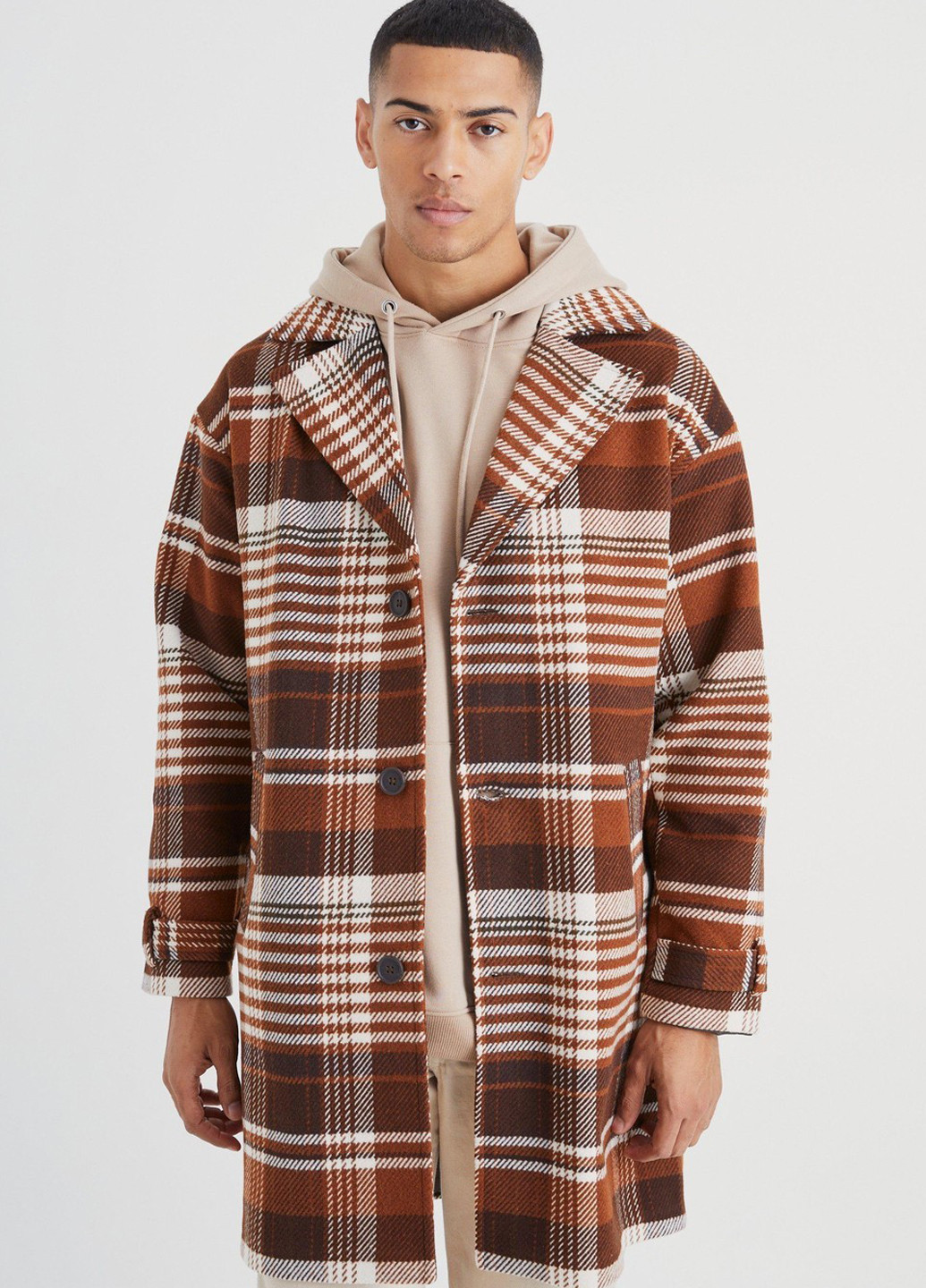 Комбинированное демисезонное Пальто однобортное Boohoo