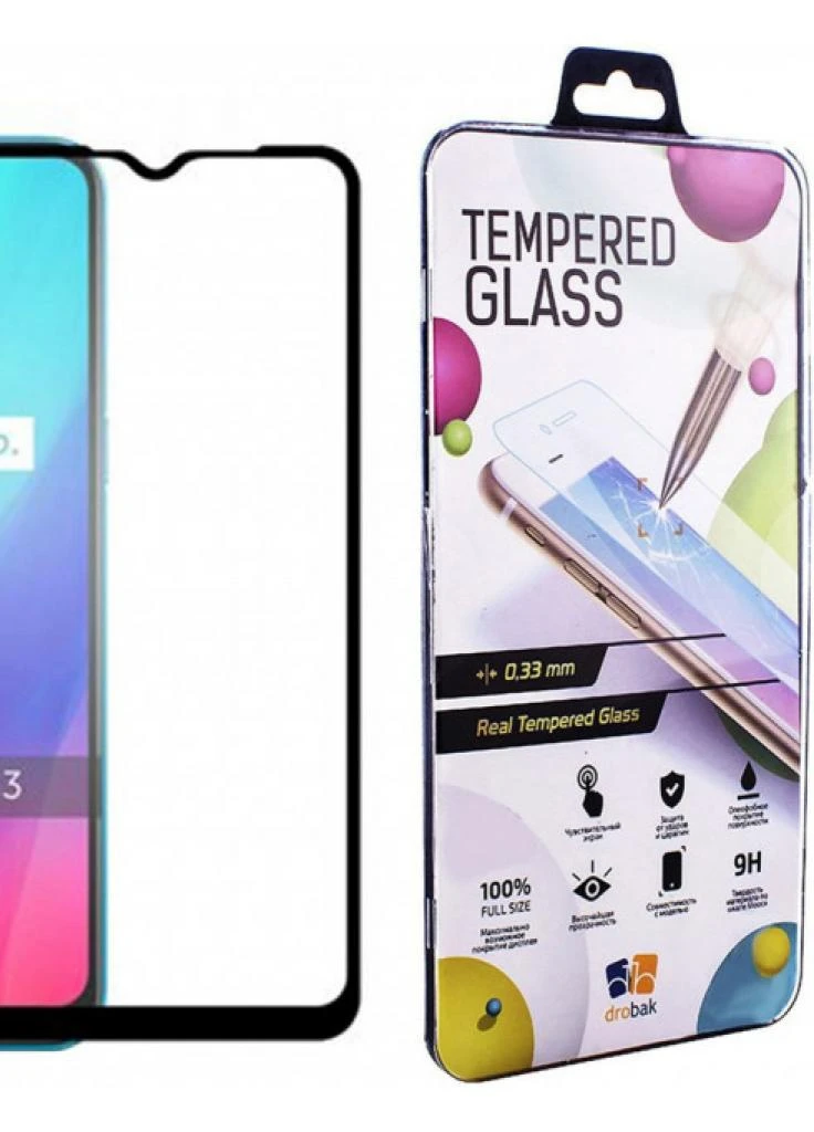 Скло захисне Realme C3 Full Cover Full Glue (Black) (222224) (222224) Drobak (203961253)