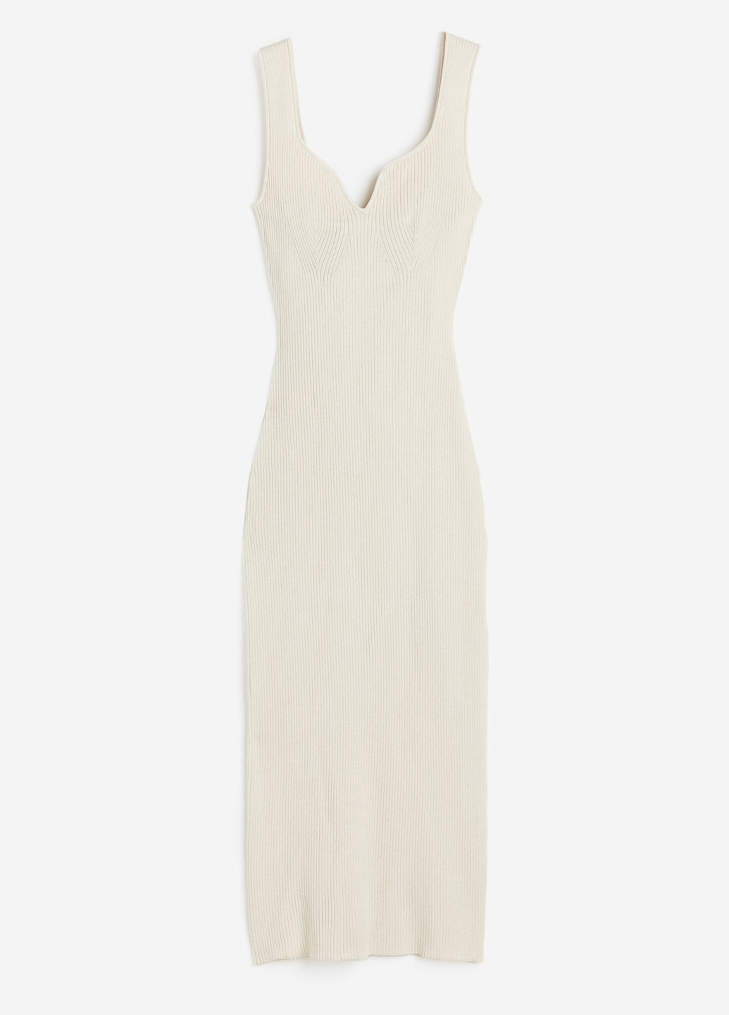 Светло-бежевое кэжуал платье с открытой спиной H&M однотонное