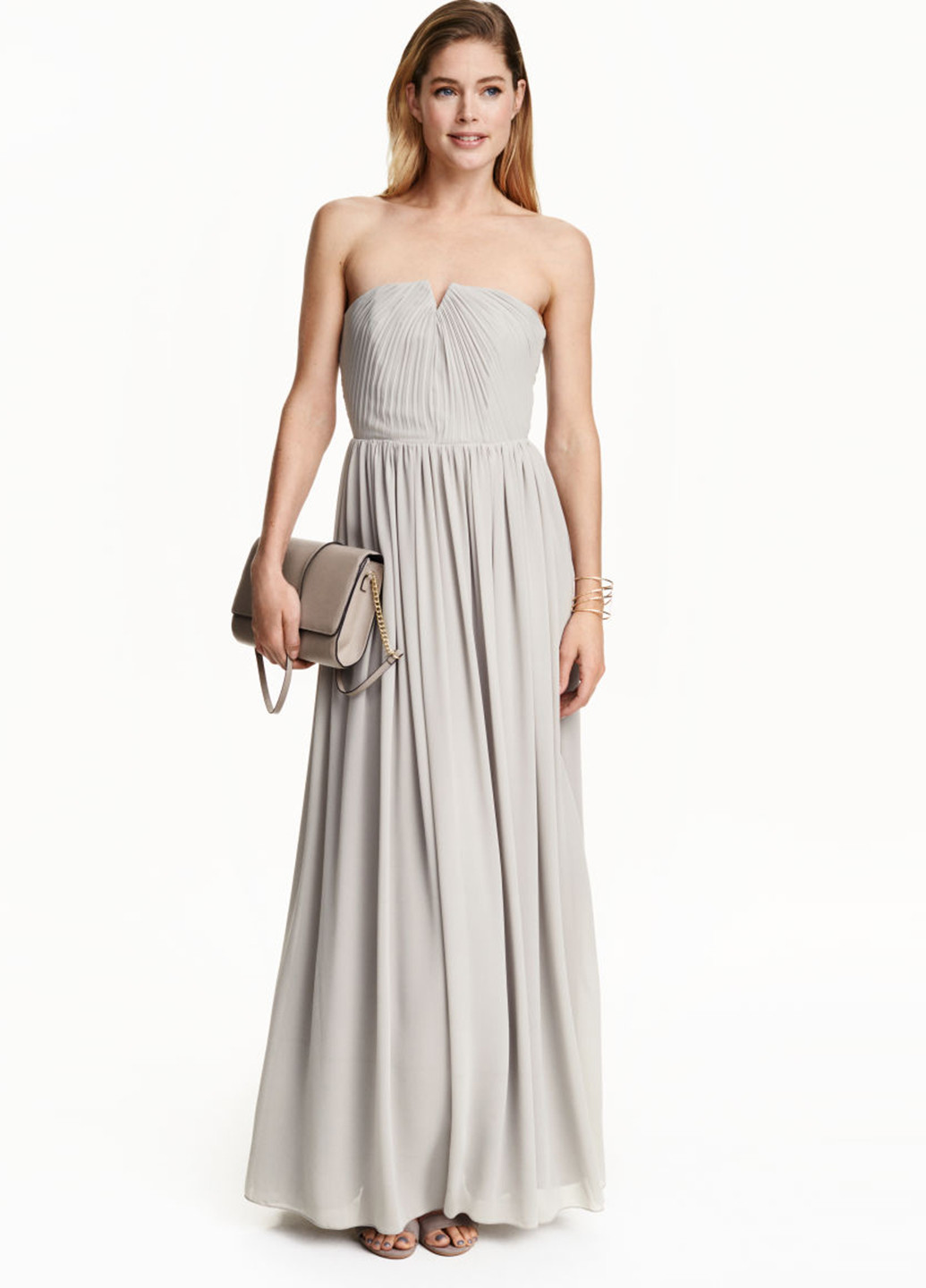 Комбинированное вечернее платье H&M однотонное
