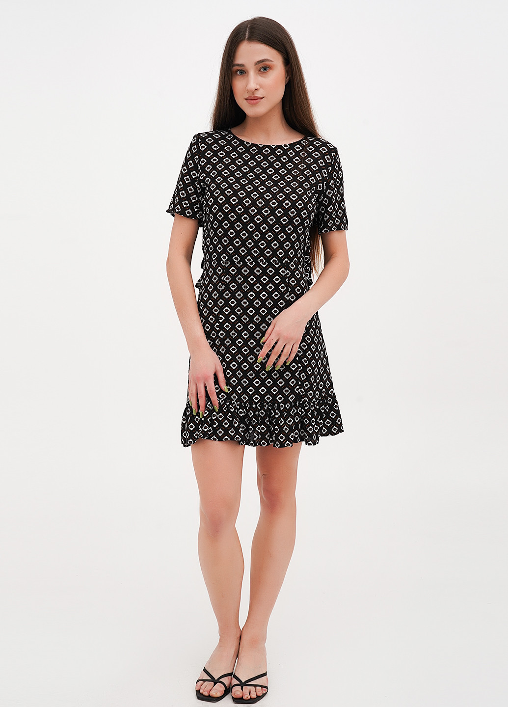 Чорна кежуал сукня а-силует Imperial з геометричним візерунком