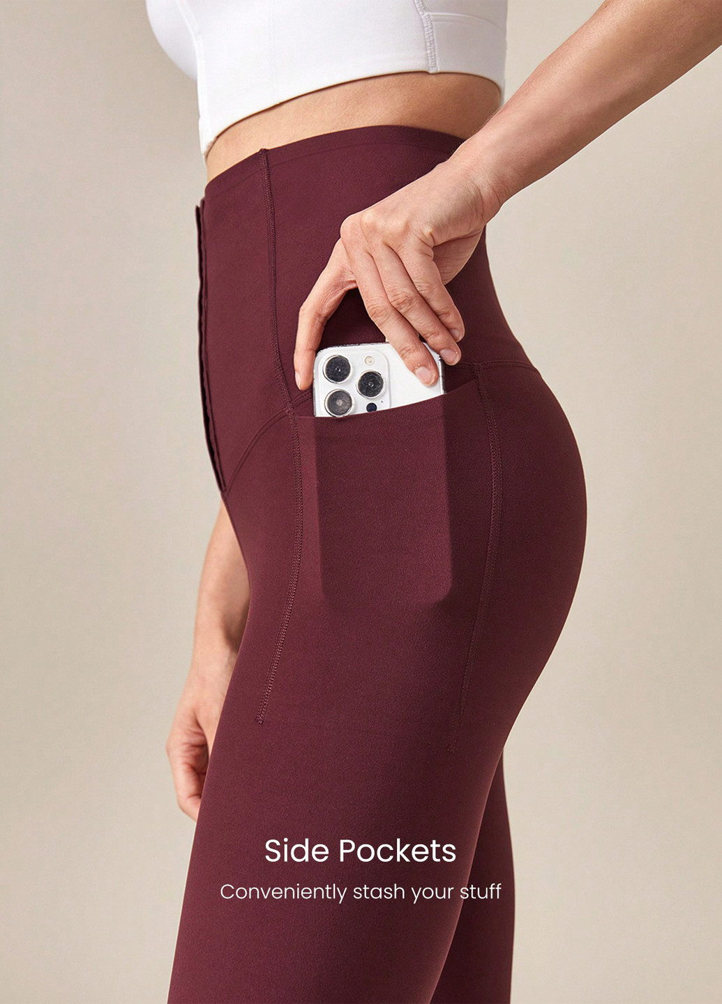 Бордовые демисезонные леггинсы SHEIN