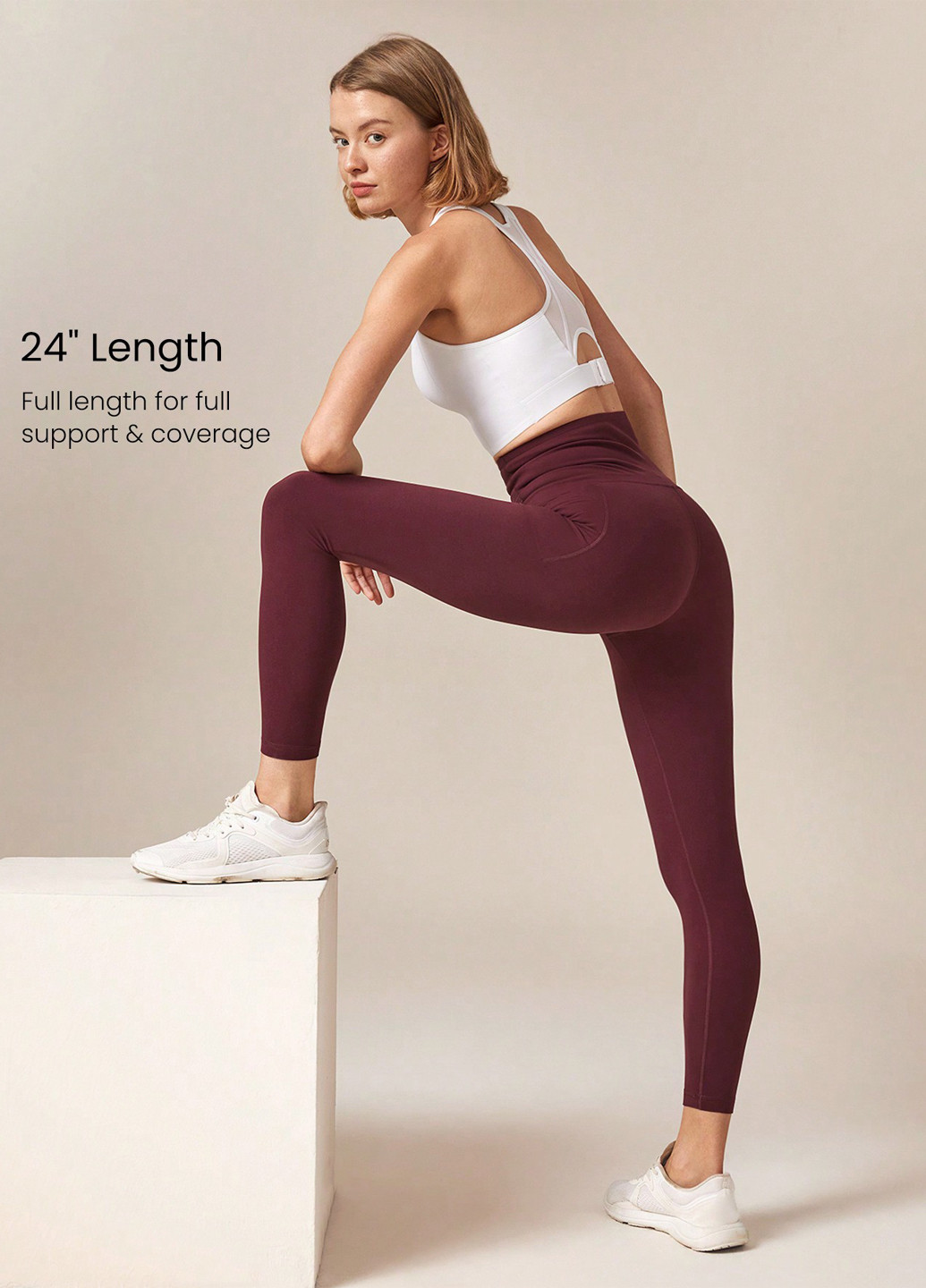 Бордовые демисезонные леггинсы SHEIN