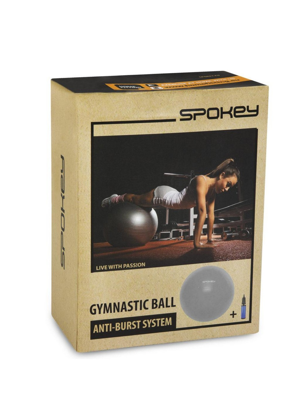 Гимнастический мяч для спорта с насосом 55х55 см Spokey (255405956)