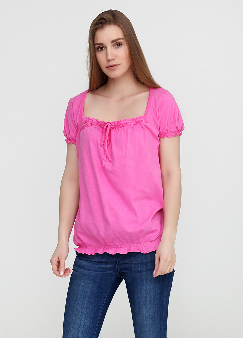 Розовая летняя футболка Senti