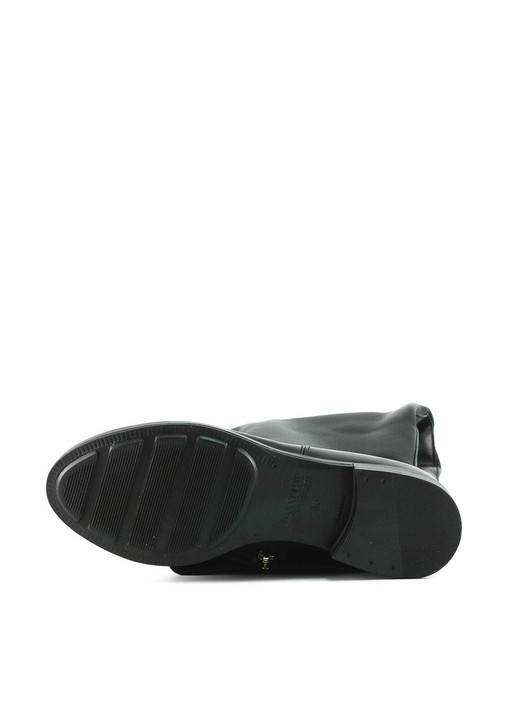 Черные осенние ботфорты SND на низком каблуке