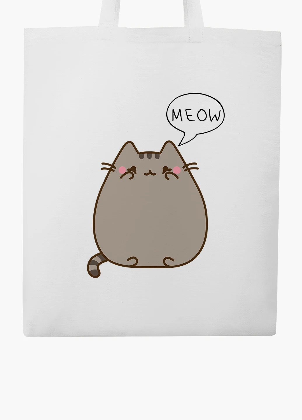 Эко сумка шоппер белая Кот Пушин (Pusheen Cat) (9227-2853-WT2) Еко сумка шоппер біла 41*35 см MobiPrint (221682919)