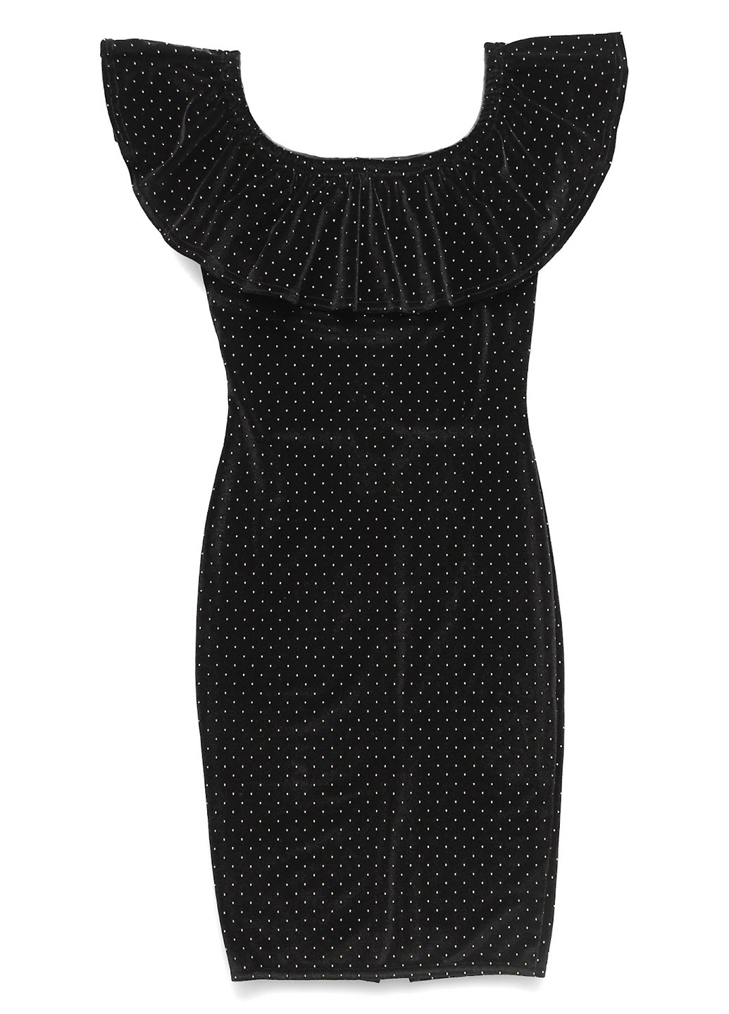Чорна коктейльна, кежуал сукня силуетна Girls On Film в горошок
