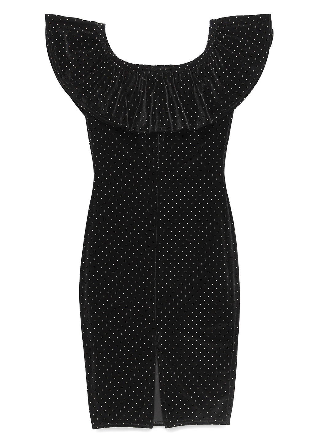 Чорна коктейльна, кежуал сукня силуетна Girls On Film в горошок