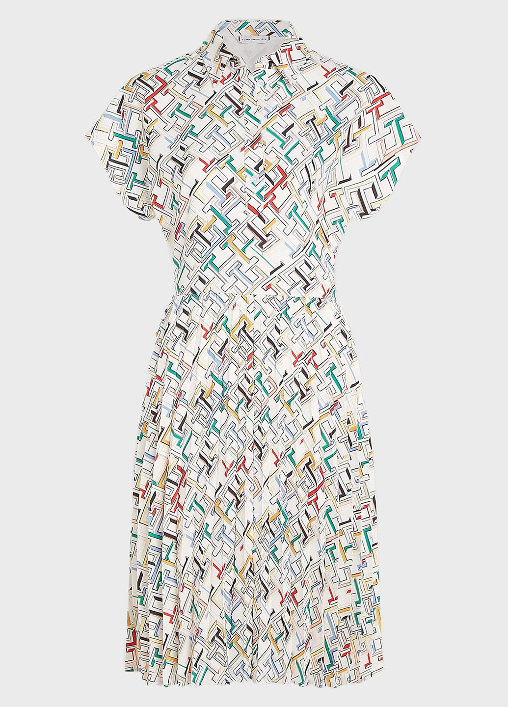 Комбинированное кэжуал платье плиссированное Tommy Hilfiger с логотипом