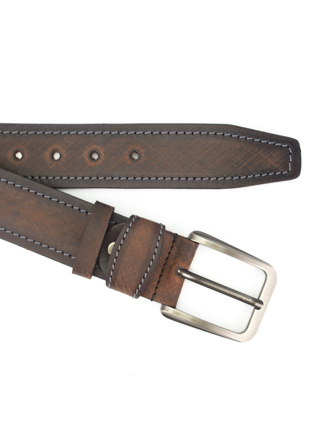 Ремень мужской кожаный под джинсы коричневый SF-4011 (130 см) SFIP (253700788)