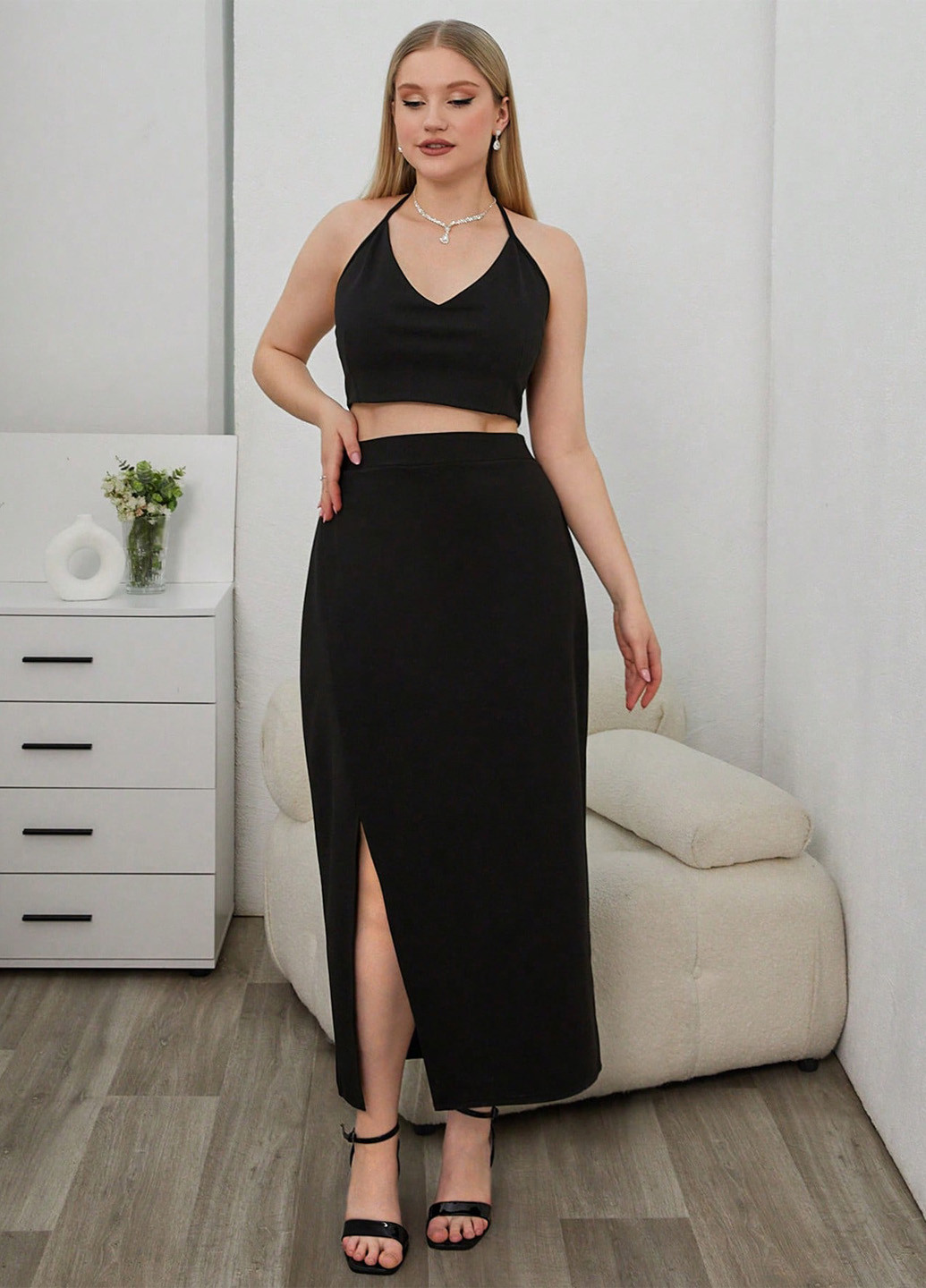 Костюм (кроп-топ, брюки) SHEIN (341735416)