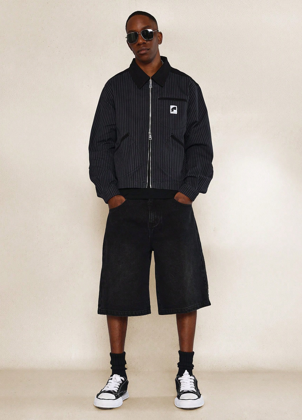 Темно-синяя демисезонная куртка SHEIN