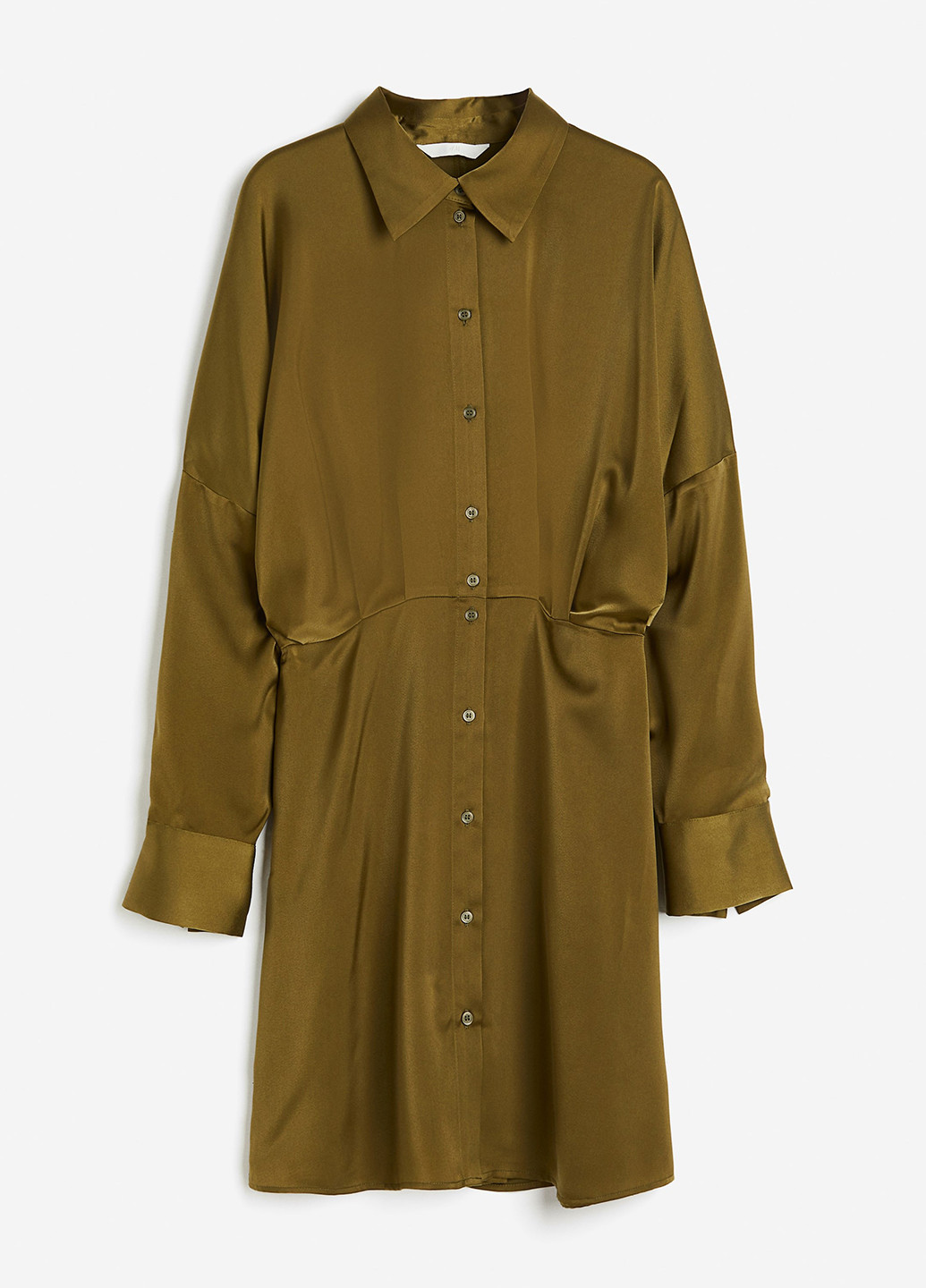 Оливкова (хакі) кежуал сукня сукня-сорочка H&M однотонна