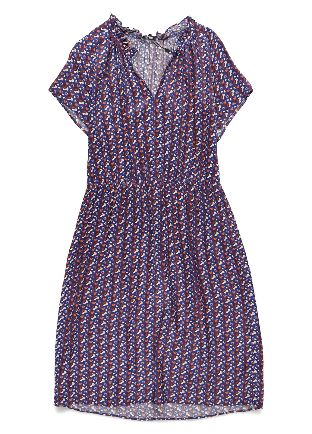 Синее кэжуал платье а-силуэт Seidensticker с рисунком