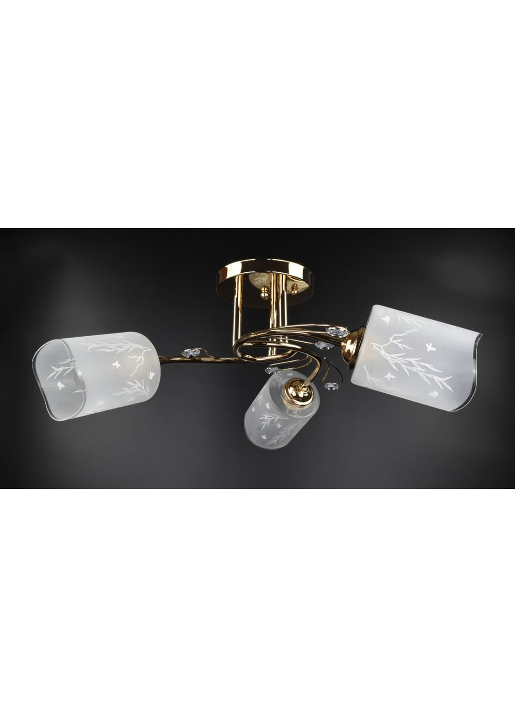 Люстра потолочная на 3 лампочки 99018/3B-gd Золото 23х54х54 см. Sunnysky (253627299)