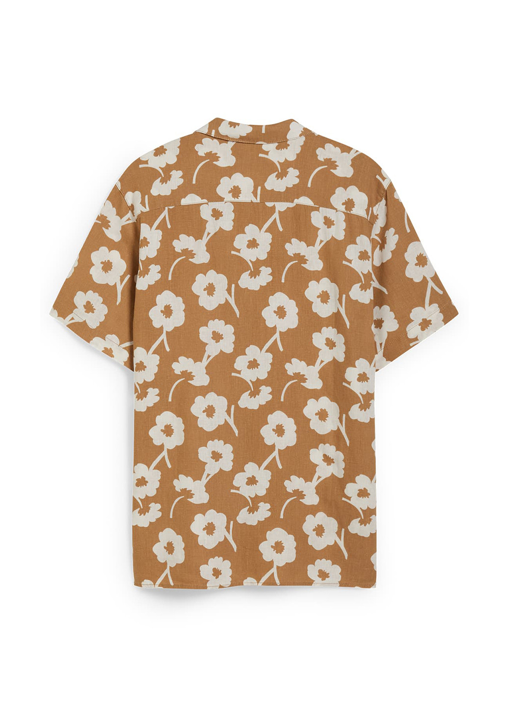 Темно-бежевая кэжуал рубашка с цветами C&A