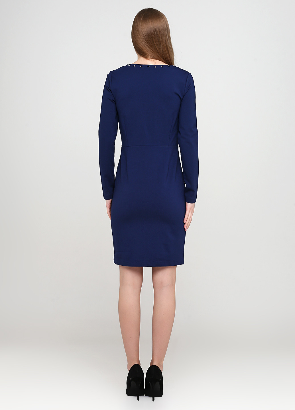 Темно-синее кэжуал платье футляр H&M однотонное