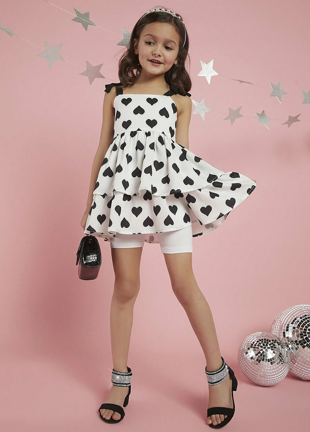 Черные босоножки SHEIN со стразами