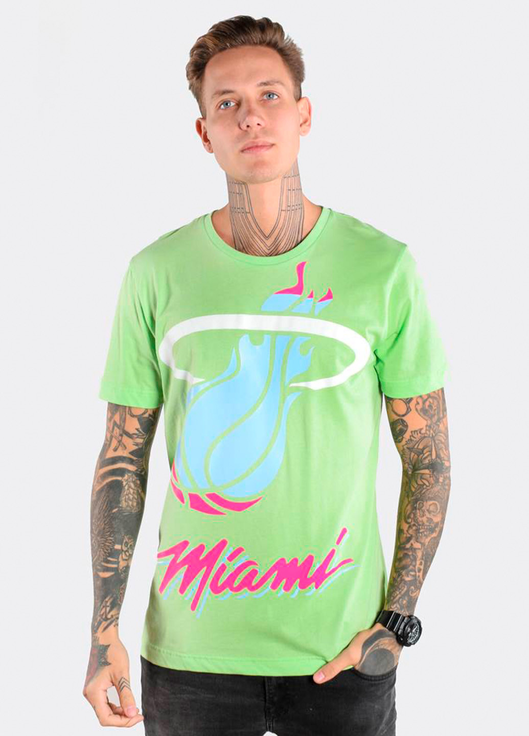 Салатовая футболка мужская miami салатовый Power Футболки