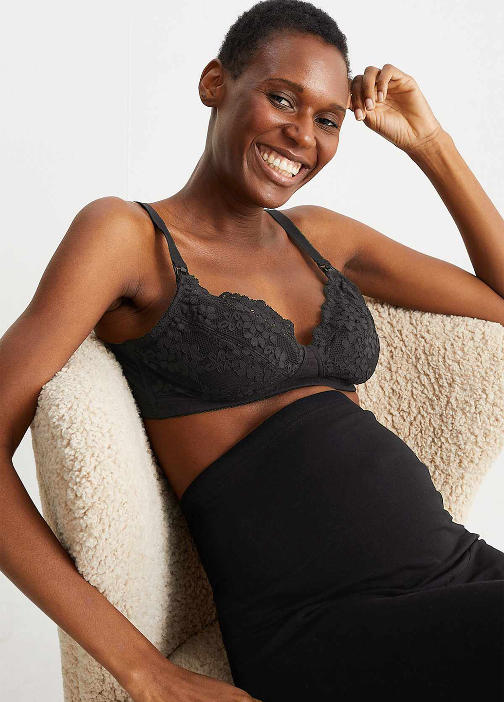 Чорний бюстгальтер для годуючих C&A без кісточок поліамід