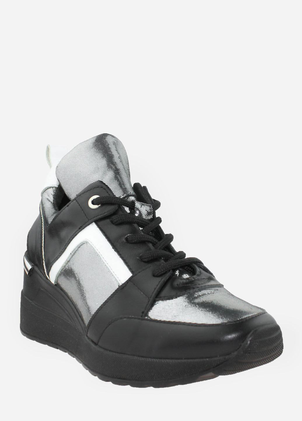 Чорні осінні кросівки rw557 чорний-срібло Wings