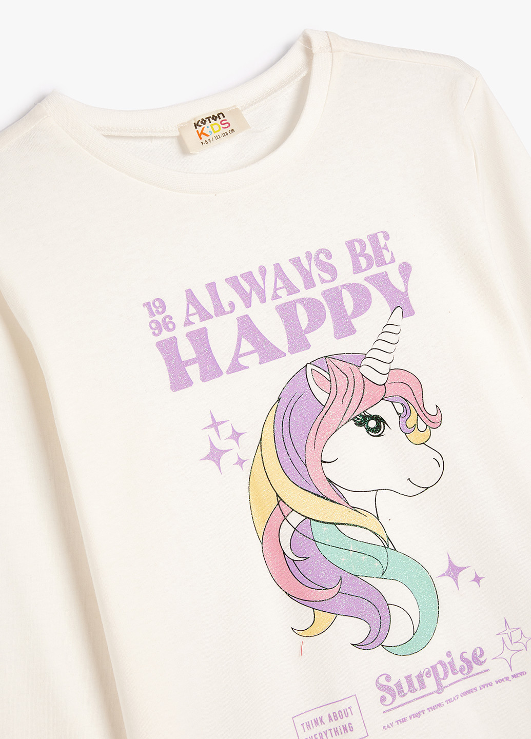 Молочный демисезонный кэжуал лонгслив KOTON единорог