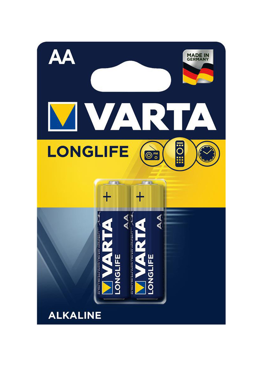 Батарейка Varta LONGLIFE AA BLI 2 ALKALINE (04106101412) жёлтые