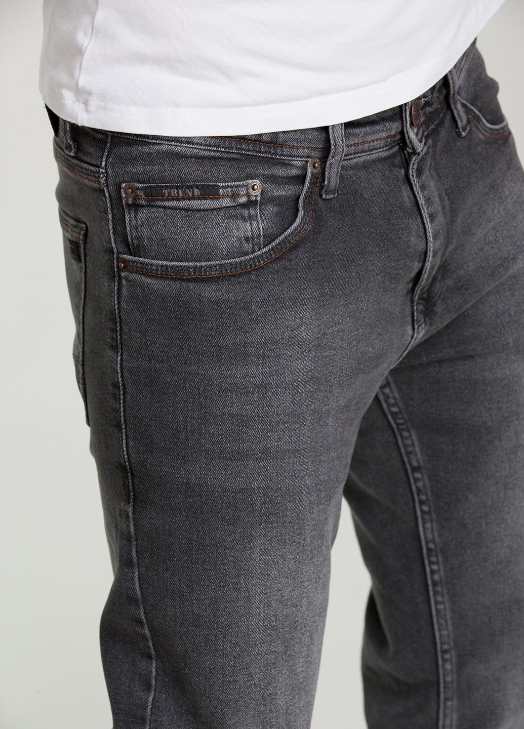 Графитовые демисезонные прямые джинсы Trend Collection