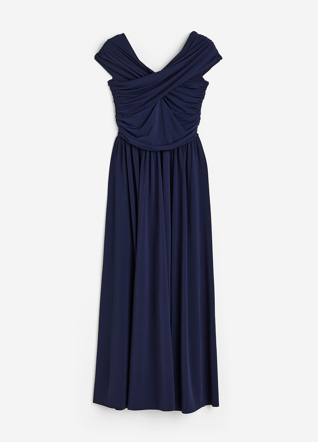 Синя кежуал сукня з відкритими плечима H&M однотонна