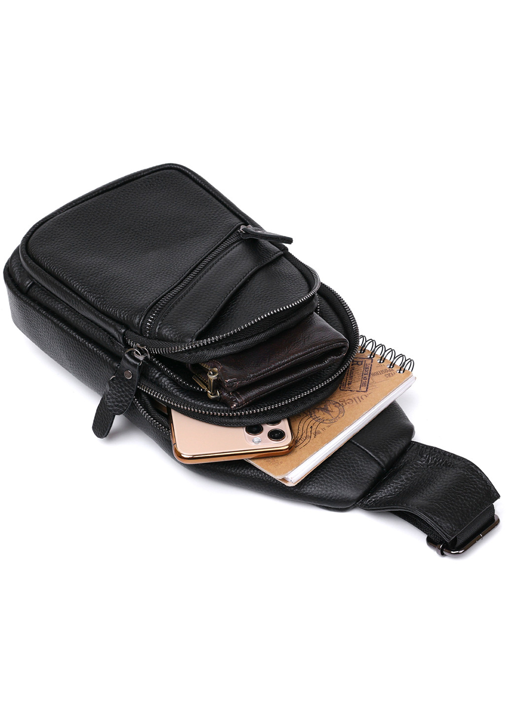 Мужская кожаная сумка через плечо 17х31х7 см Vintage (253491063)