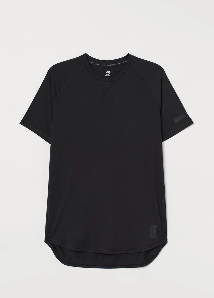 Черная спортивная футболка loose fit H&M