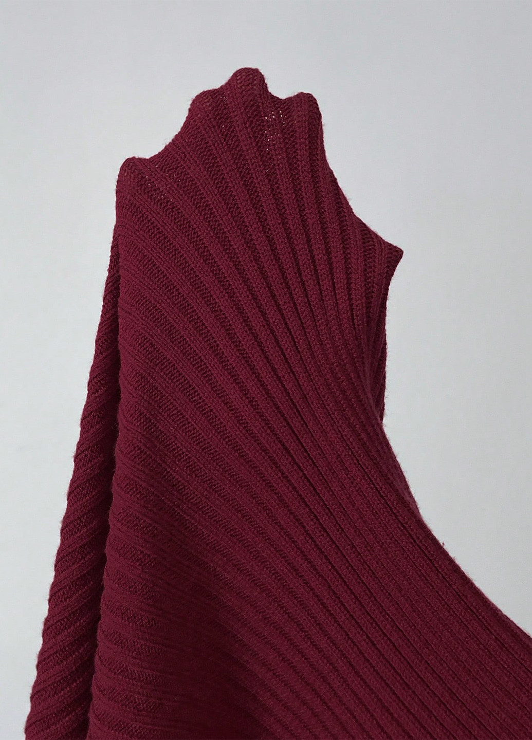 Бордовое кэжуал платье силуэтная, на запах, платье-свитер SHEIN однотонное