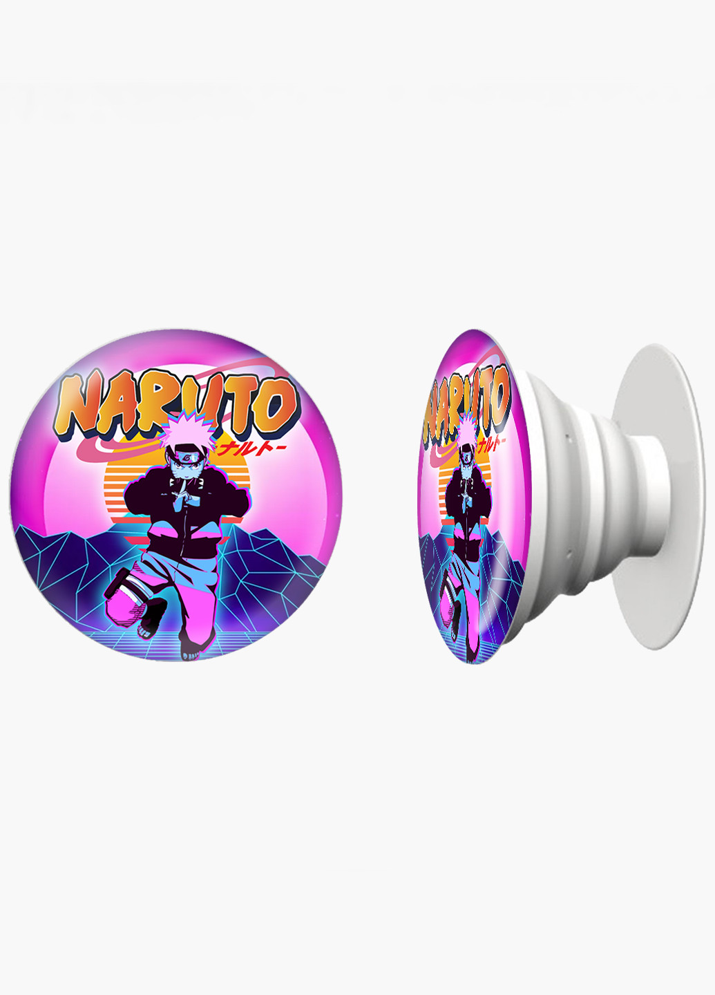 Попсокет (Popsockets) держатель для смартфона Наруто Узумаки (Naruto Uzumaki) (8754-2629) Черный MobiPrint (216836500)